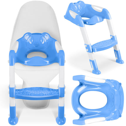 Toiletsædebetræk med stige til børn - 2-i-1 design, ergonomisk og skridsikker, perfekt til badeværelset