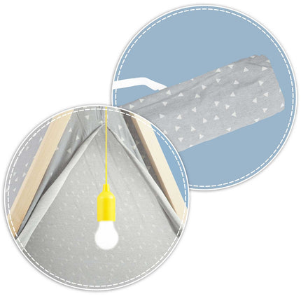 Børnetelt i tipi-design med LED-lampe og puder - perfekt til leg og indretning af børneværelset