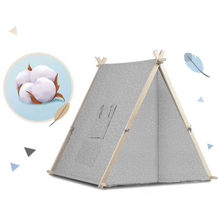 Børnetelt i tipi-design med LED-lampe og puder - perfekt til leg og indretning af børneværelset
