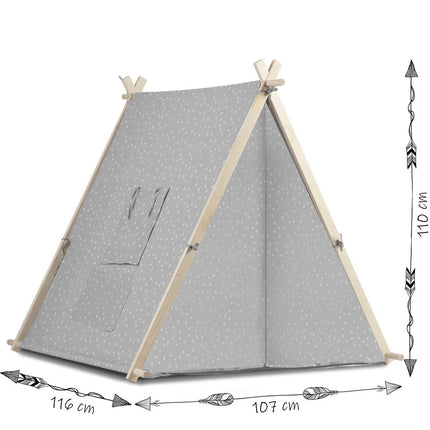 Børnetelt i tipi-design med LED-lampe og puder - perfekt til leg og indretning af børneværelset