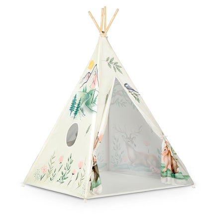 Børnetelt i tipi-design til leg og indretning af børneværelser - inkl. pude og stabilisator