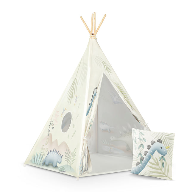 Børnetelt i tipi-design med dinosaurer - perfekt til leg og indretning af børneværelset