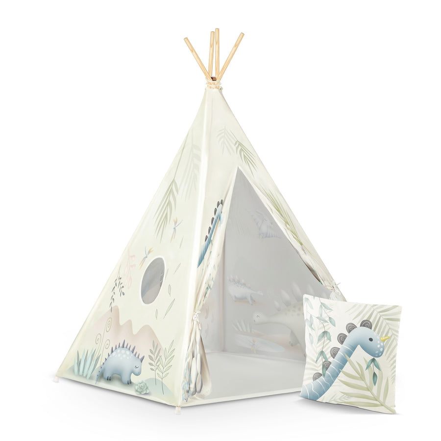 Børnetelt i tipi-design med dinosaurer - perfekt til leg og indretning af børneværelset