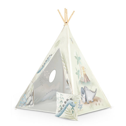 Børnetelt i tipi-design med dinosaurer - perfekt til leg og indretning af børneværelset