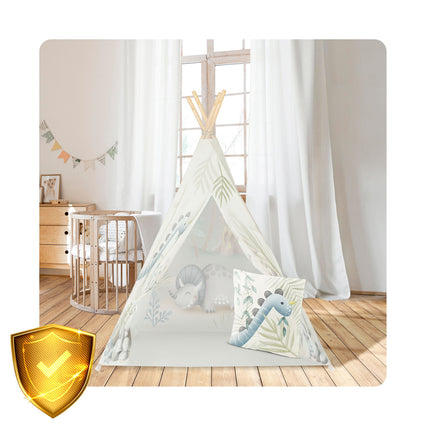 Børnetelt i tipi-design med dinosaurer - perfekt til leg og indretning af børneværelset
