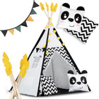 Børnetelt i tipi-design med puder og guirlande - perfekt til leg og indretning af børneværelset