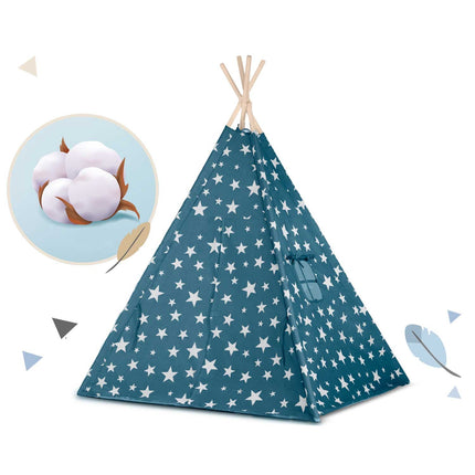 Børnetelt i tipi-design med lys og puder - perfekt til leg og indretning af børneværelset