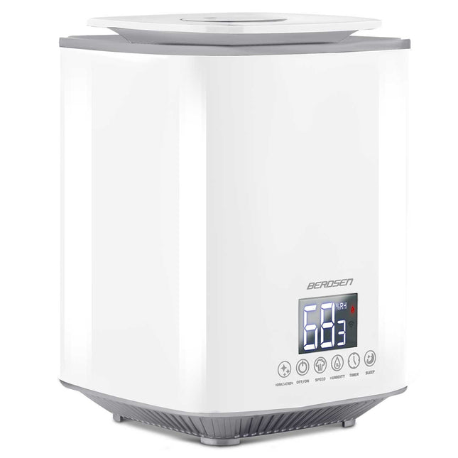 Moderne luftfugter med ionisering og aromaterapi - 2,6L vandtank