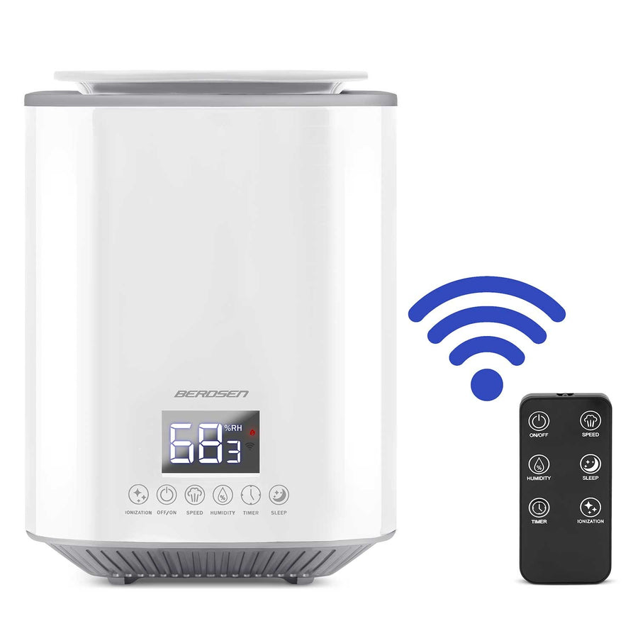 Moderne luftfugter med ionisering og aromaterapi - 2,6L vandtank
