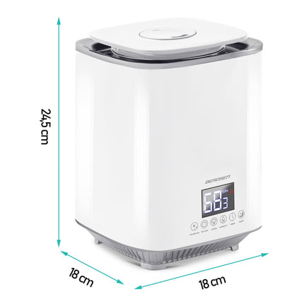 Moderne luftfugter med ionisering og aromaterapi - 2,6L vandtank