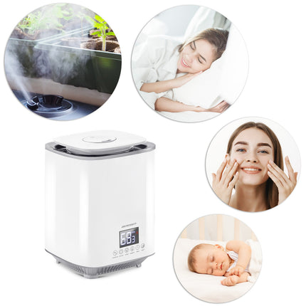 Moderne luftfugter med ionisering og aromaterapi - 2,6L vandtank