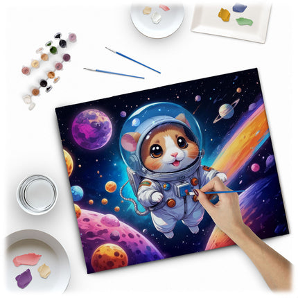 Mal efter nummer sæt - Astronaut 40x50 cm - Kreativ hobby til alle aldre