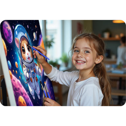 Mal efter nummer sæt - Astronaut 40x50 cm - Kreativ hobby til alle aldre