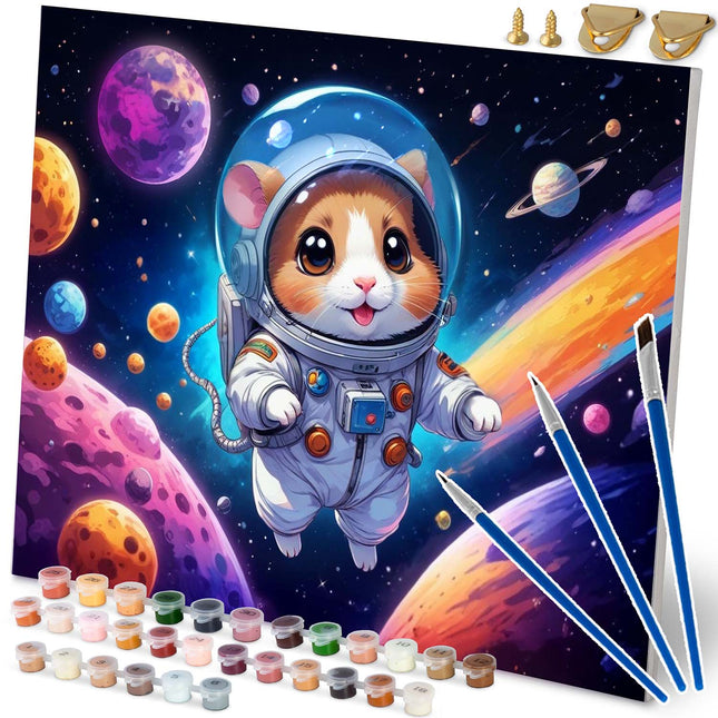 Mal efter nummer sæt - Astronaut 40x50 cm - Kreativ hobby til alle aldre