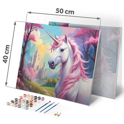Mal efter nummer sæt 40x50 cm - Kreativitet med enhjørning design til alle aldre
