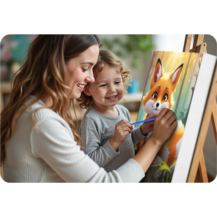 Mal efter nummer sæt 40x50 cm - Ræv design til kreativ sjov for hele familien