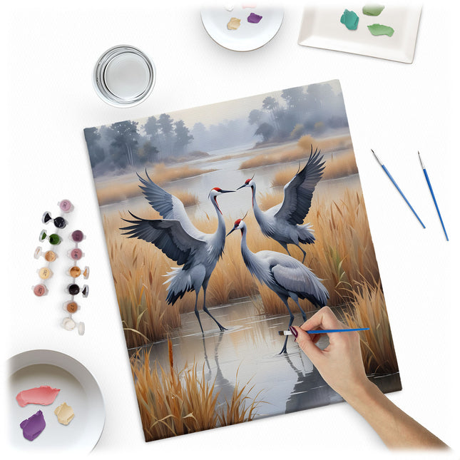 Mal efter nummer sæt 40x50 cm - Hejrer - Kreativ hobby til alle aldre