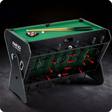 Spillebord 3-i-1 med Billard, Airhockey og Bordfodbold - Perfekt til Familieunderholdning