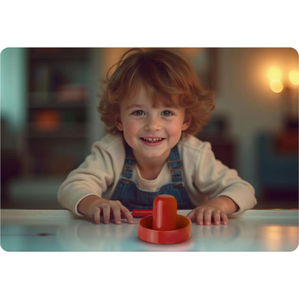 Mini Air Hockey Sæt med Disk og Spillehåndtag - Perfekt til Børneleg og Familieunderholdning