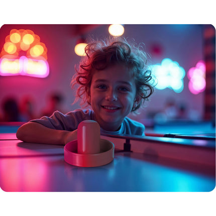 Mini Air Hockey Sæt med Disk og Spillehåndtag - Perfekt til Børneleg og Familieunderholdning