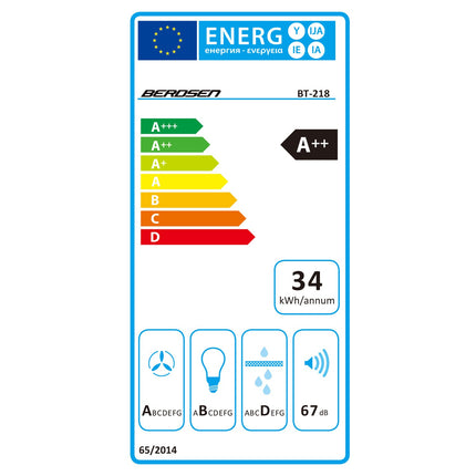 Køkkenemhætte 90 cm i sort rustfrit stål med LED-belysning og berøringskontrol - effektiv lugtfjernelse og energibesparende design