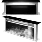 Emhætte med indbygget bordplade - 90 cm sort, elegant og effektiv løsning til dit køkken