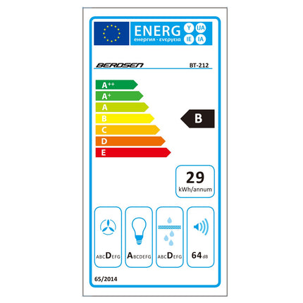 Emhætte 60 cm med hærdet glas og LED-belysning til moderne køkken