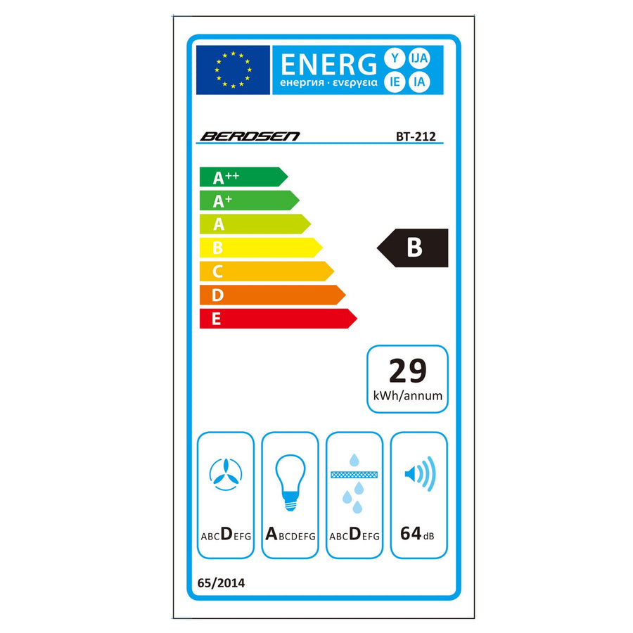 Emhætte 60 cm med hærdet glas og LED-belysning til moderne køkken