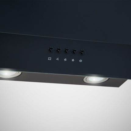 Emhætte 60 cm i sort med LED-belysning til moderne køkkener
