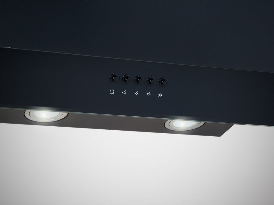 Emhætte 60 cm i sort med LED-belysning til moderne køkkener