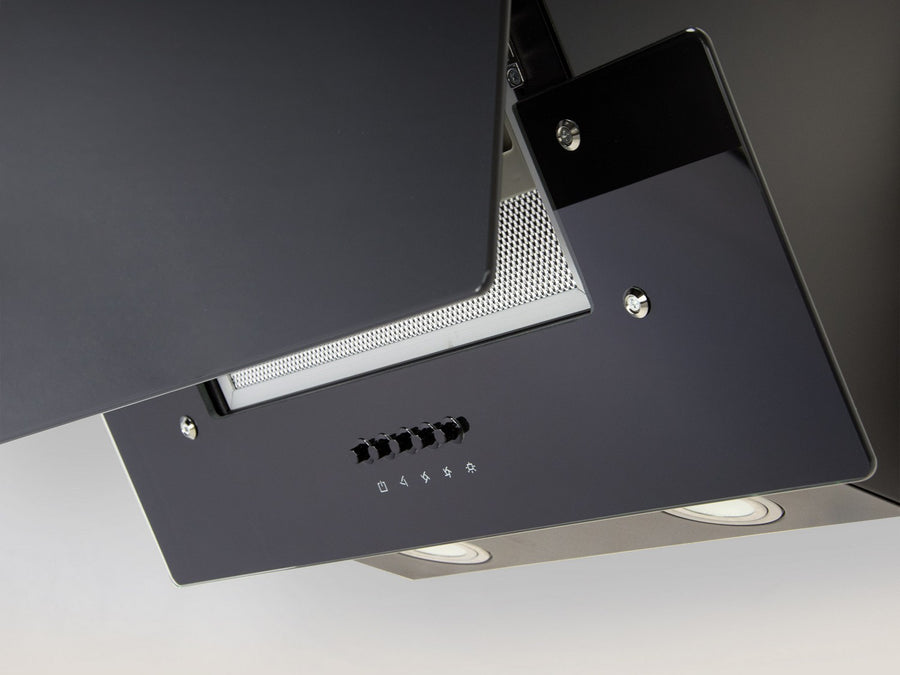 Emhætte 60 cm med hærdet glas og LED-belysning til moderne køkken