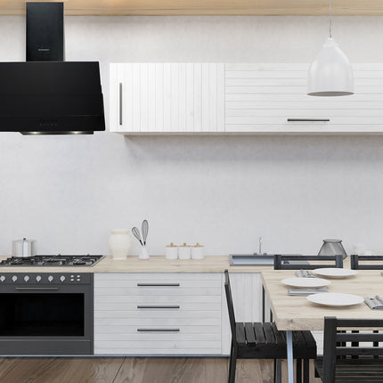 Emhætte 60 cm med hærdet glas og LED-belysning til moderne køkken