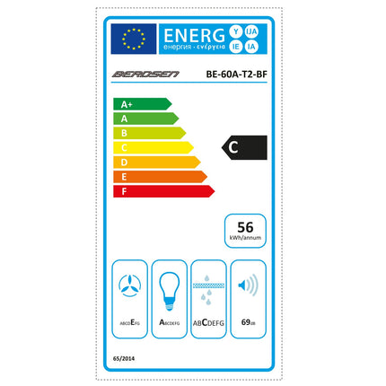 Emhætte i rustfrit stål med skorsten - 60 cm moderne design til køkkenet