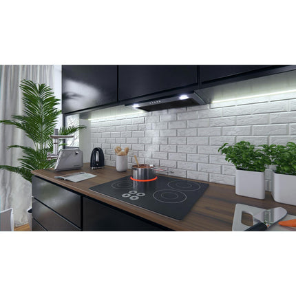 Køkkenemhætte 52 cm - Indbygget, Sort med LED-belysning og Energibesparende Funktioner