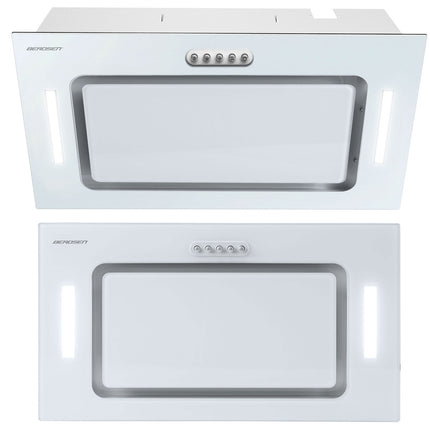 Effektiv emhætte til underskab med LED-belysning - 52 cm hvid