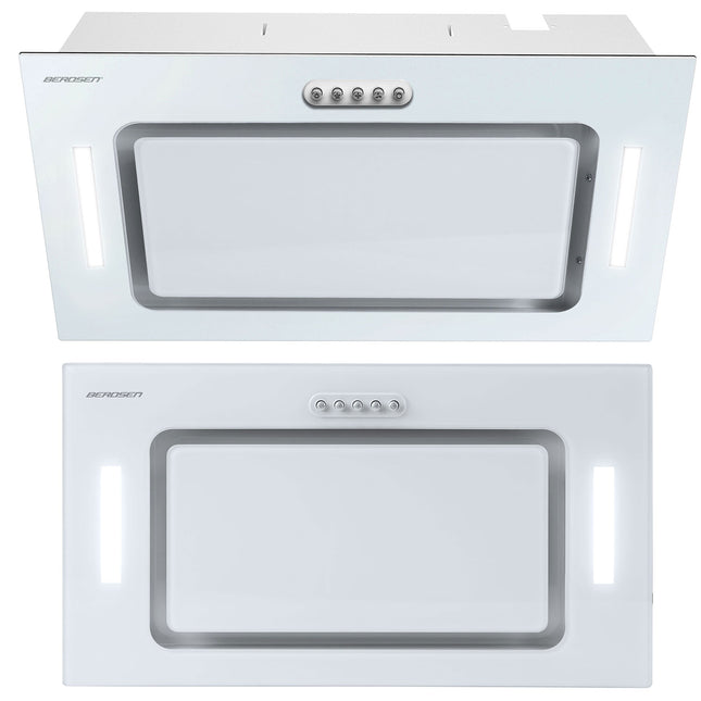 Effektiv emhætte til underskab med LED-belysning - 52 cm hvid