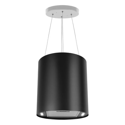 Køkkenø emhætte i rustfrit stål med LED-belysning - 35 cm diameter, 38 cm høj, 3 hastigheder