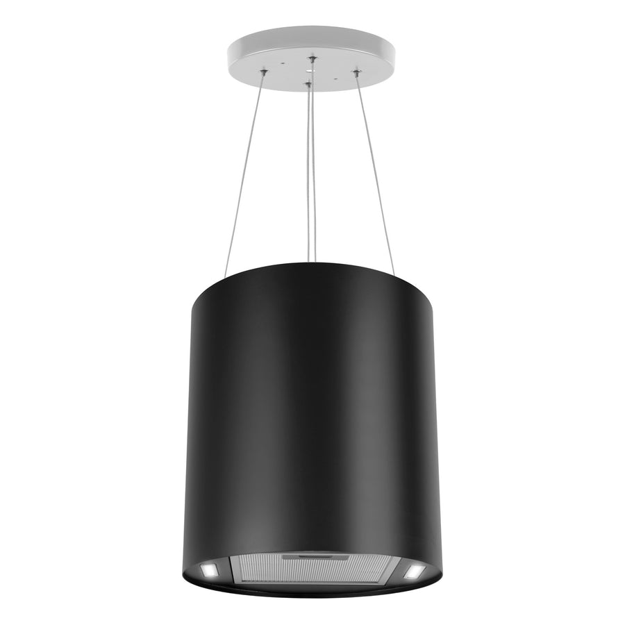 Køkkenø emhætte i rustfrit stål med LED-belysning - 35 cm diameter, 38 cm høj, 3 hastigheder