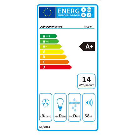 Køkkenø emhætte i rustfrit stål - 35 cm med LED-belysning og 3 hastigheder