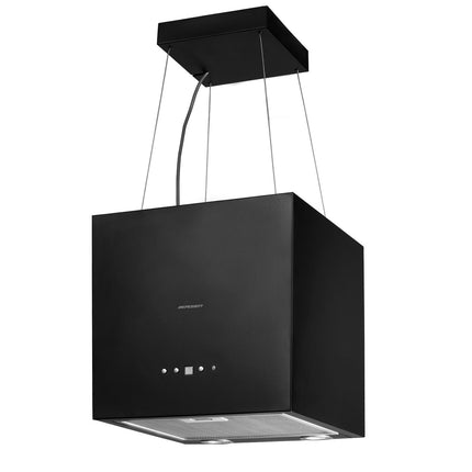 Emhætte til køkkenø 40 cm med LED-belysning og 2 kulfiltre