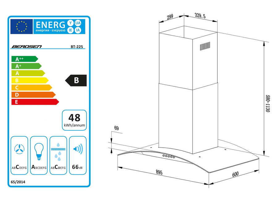 90 cm køkkenø emhætte i rustfrit stål med LED-belysning og spirorør - effektiv og stilfuld løsning til dit køkken