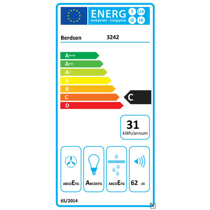 Teleskopemhætte 50 cm til underskab med 320 m³/t, 2 hastigheder og LED-lys – rustfrit stål