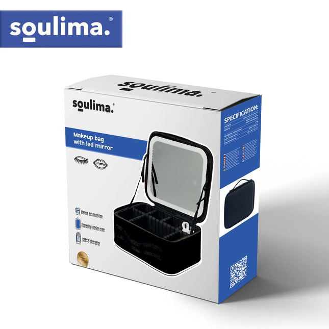 Kosmetiktaske med LED-spejl Soulima