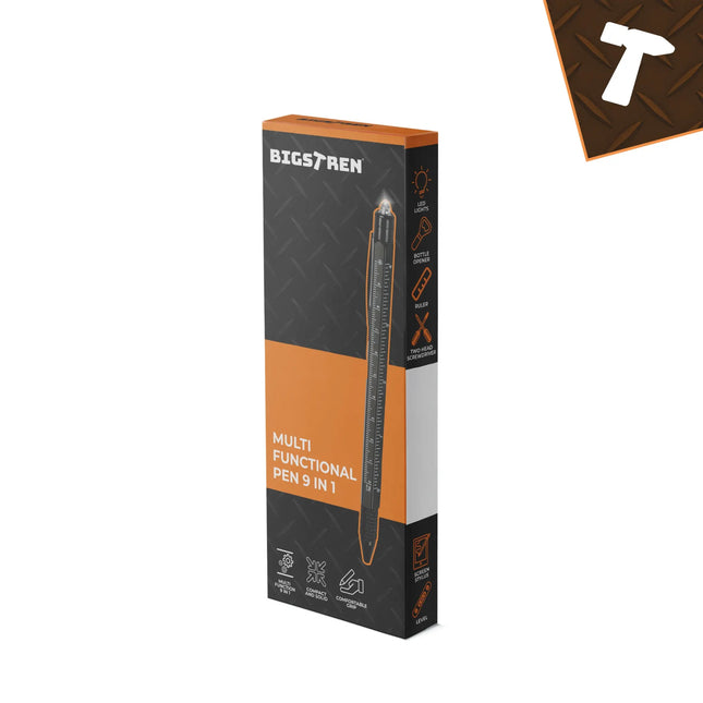 Multifunktionel pen - sort 9in1 Bigstren