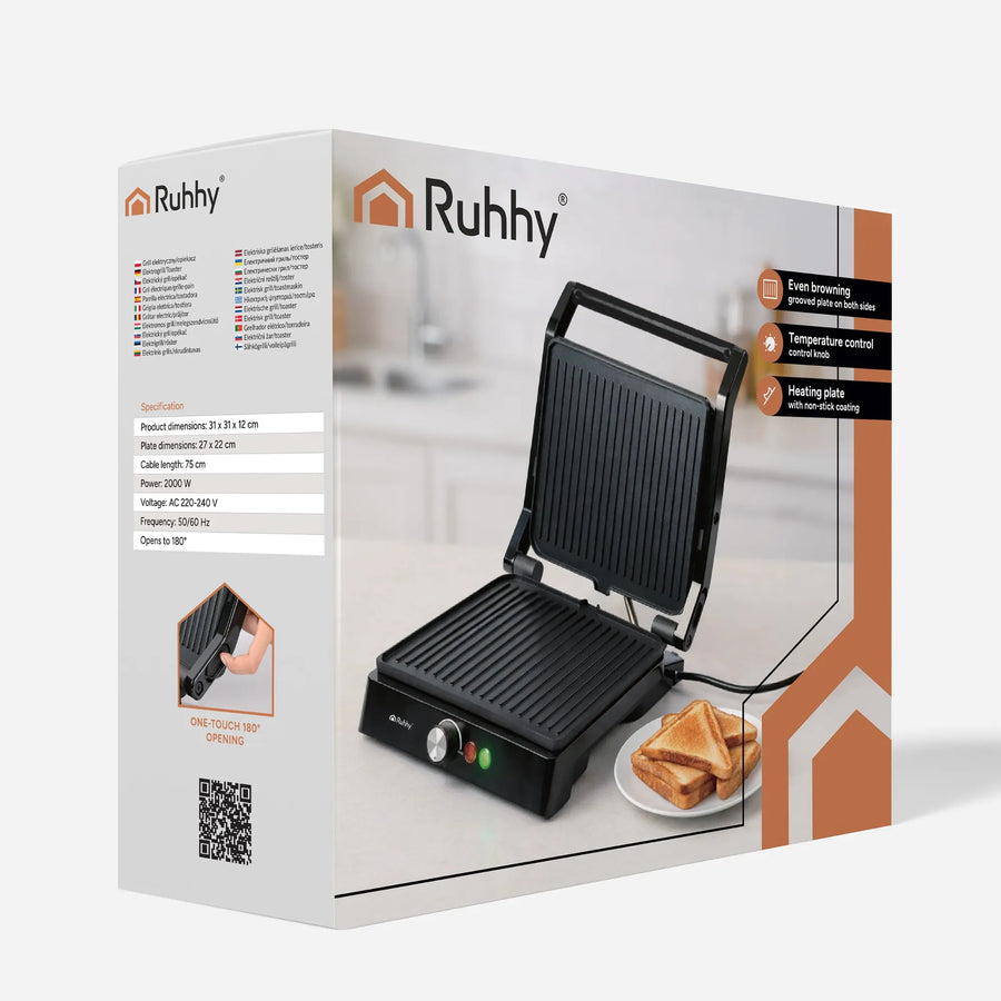 Elektrisk grill/toaster 2000 W Ruhhy