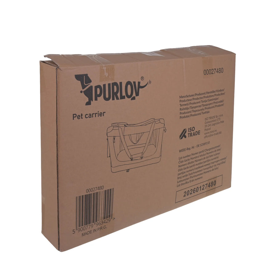 Transporttaske til hunde/katte 44x60x42 cm Purlov