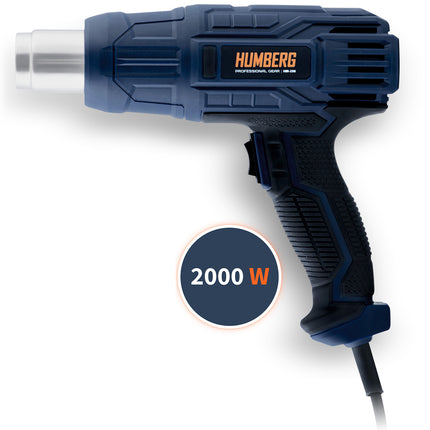 Elektrisk varmepistol 2000 W med justerbar temperatur og udskiftelige dyser til hjemmet