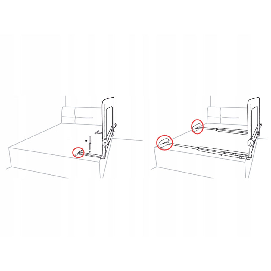 Sengehest til børn 180 x 42 x 35 cm - Sikkerhedsbarriere til sengen med opbevaring og låsesystem