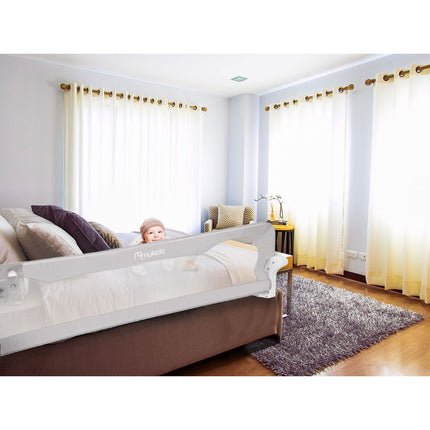 Sengehest til børn 180 x 42 x 35 cm - Sikkerhedsbarriere til sengen med opbevaring og låsesystem