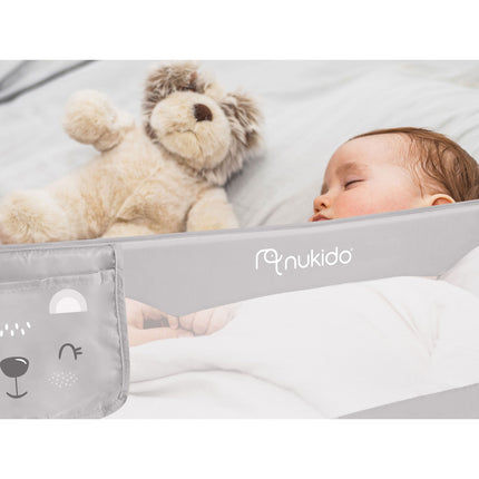Sengehest til børn 180 x 42 x 35 cm - Sikkerhedsbarriere til sengen med opbevaring og låsesystem